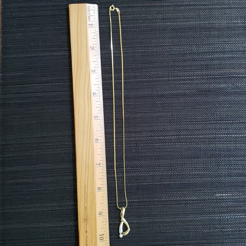 VTG 333er gold pendant/w. diamonds on 333er chain - Picture 6 of 9